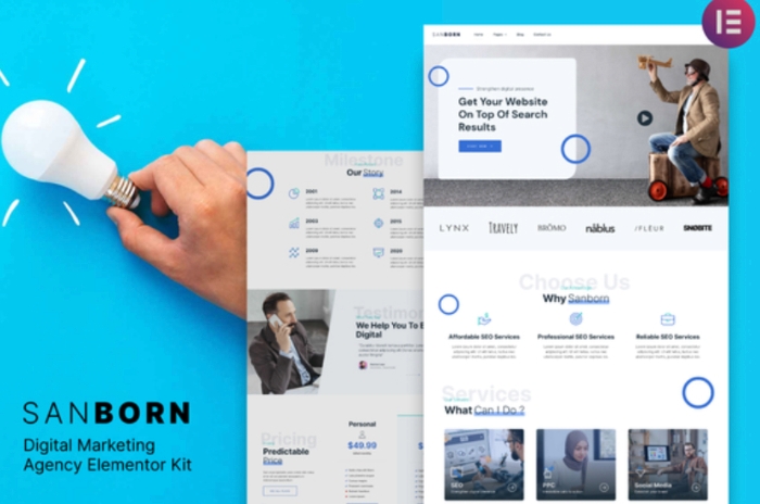 Sanborn – Digital Marketing Agency Elementor Template Kit 1.0.0