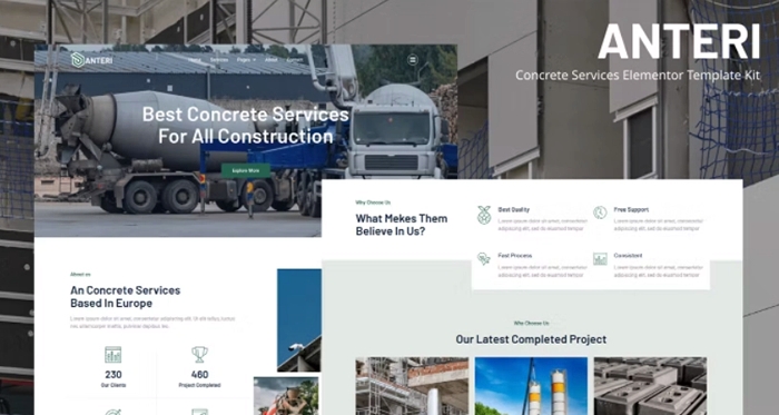 Anteri – Concrete Services Elementor Template Kit 1.0.0