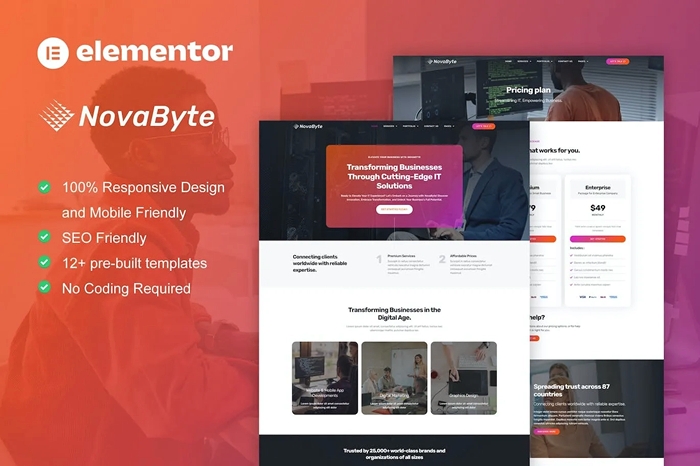 Novabyte – IT Solutions & Services Company Elementor Pro Template Kit 1.0.0