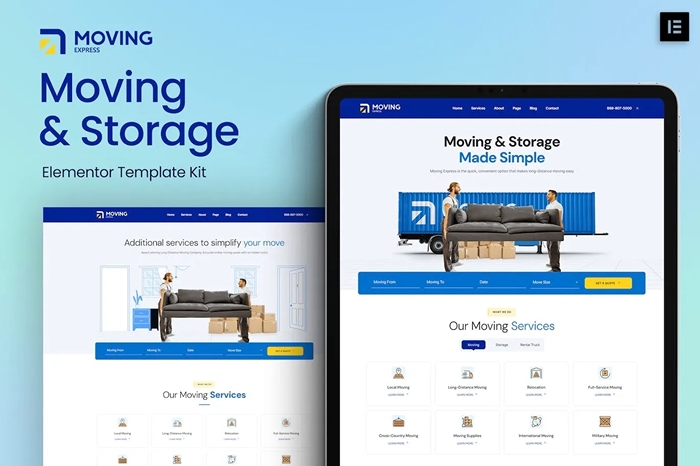 MovingExpress – Moving & Storage Company Elementor Template Kit 1.0.0