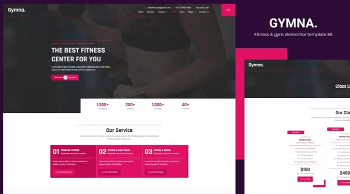 Gymna – Fitness & Gym Elementor Template Kit 1.0.0