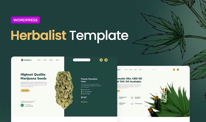 Herbalist – Medical Marijuana Store Elementor Template Kit 1.0.0