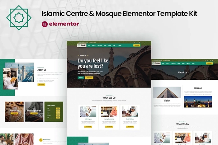 Qubsh - Islamic Centre & Mosque Elementor Template Kit 1.0.0