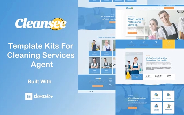 Cleansee – Cleaning Service Elementor Template Kit 1.0.0