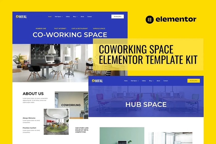 Mifal – Coworking Space Elementor Template Kit 1.0.0