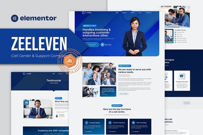 Zeeleven – Call Center & Support Company Elementor Template Kit 1.0.0
