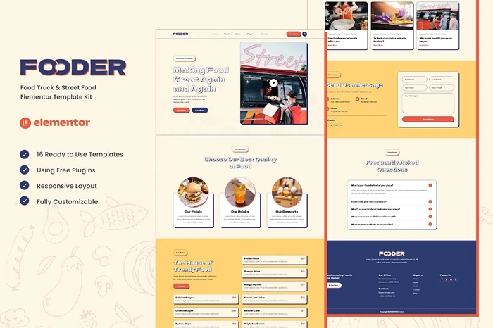 Fooder – Food Truck & Street Food Elementor Template Kit 1.0.0