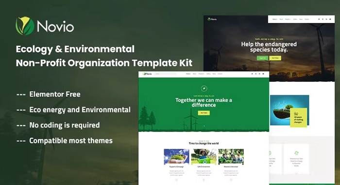 Novio – Ecology & Environmental Non-Profit Organization Template Kit 1.0.0