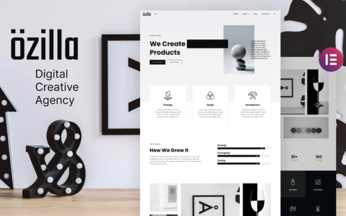 Ozilla - Digital Creative Agency Elementor Template Kit 1.0.0