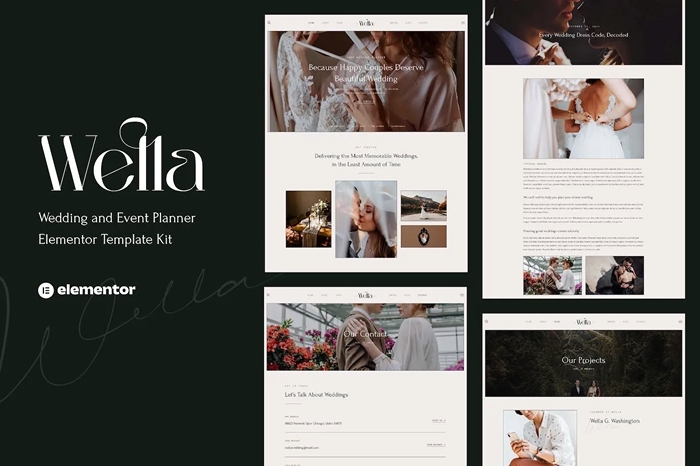 Wella – Wedding & Event Planner Elementor Template Kit 1.0.0