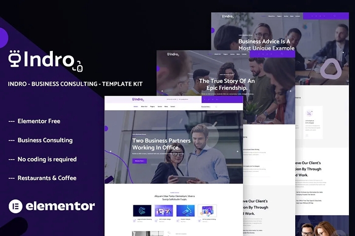 Indro – Business Consulting Elementor Template Kit 1.0.0