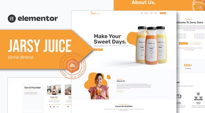 Jarsy Juice – Drink Brand Elementor Template Kit 1.0.0