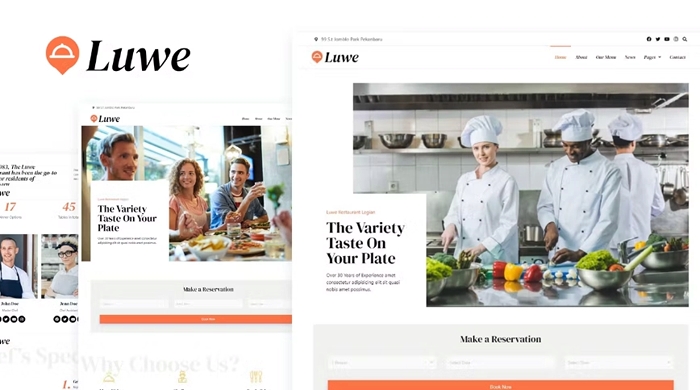 Luwe – Restaurant Elementor Template Kit 1.0.0