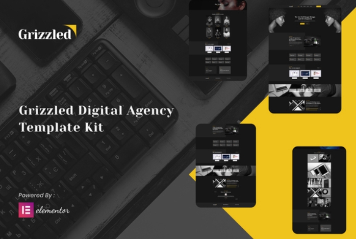 Grizzled – Digital Agency Dark Elementor Template Kit 1.0.0