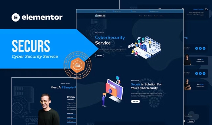 Securs – Cyber Security Service Elementor Template Kit 1.0.0