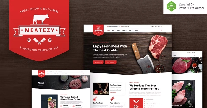 Meatezy – Meat Shop & Butcher Elementor Template Kit 1.0.0