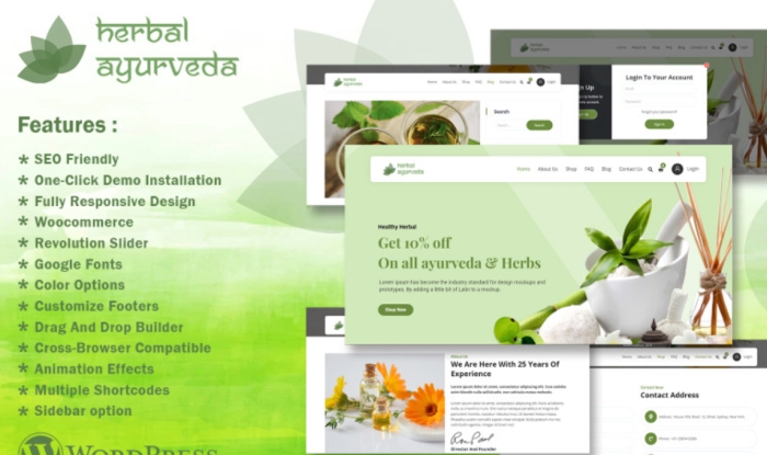 Herbal – Pure Ayurveda WordPress Theme 1.0.0