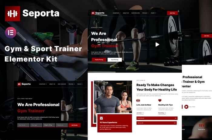 Seporta – Gym & Fitness Elementor Template Kit 1.0.0
