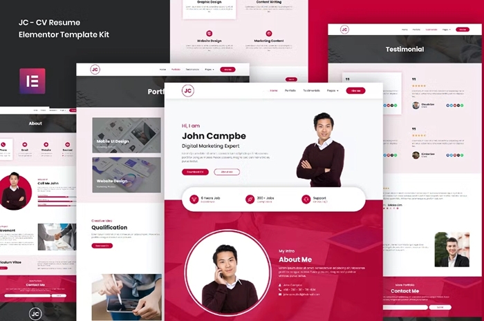 JC – CV Resume Elementor Template Kit 1.0.0
