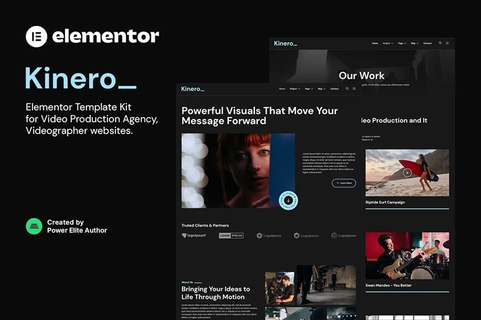 Kinerio – Video Production Agency Elementor Template Kit 1.0.0