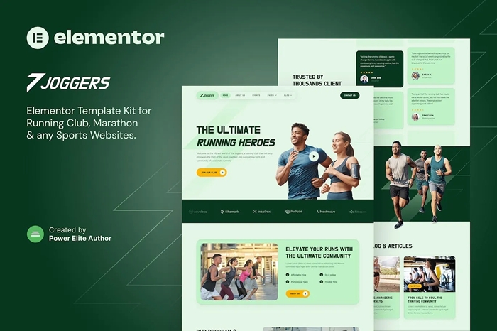 Joggers – Marathon Running Club & Sports Events Elementor Template Kit 1.0.0