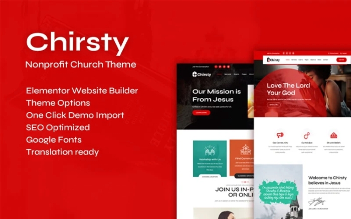 Chirsty – Multipurpose Nonprofit Church WP Theme 1.0.0