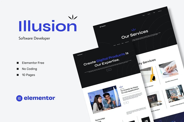 Illusion – Software Developer Elementor Template Kits 1.0.0