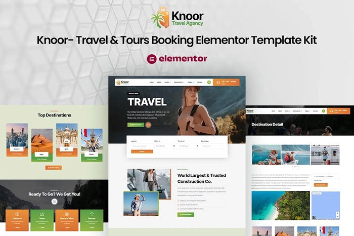 Knoor - Travel & Tours Booking Elementor Template Kit 1.0.0