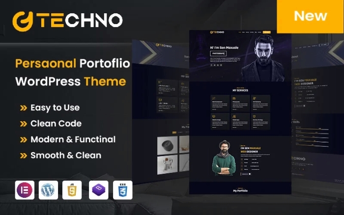 Techno Personal Portfolio WordPress Theme 5.0.0