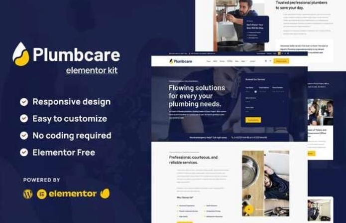 PlumbCare β Plumbing Service Elementor Template Kit 1.0.0
