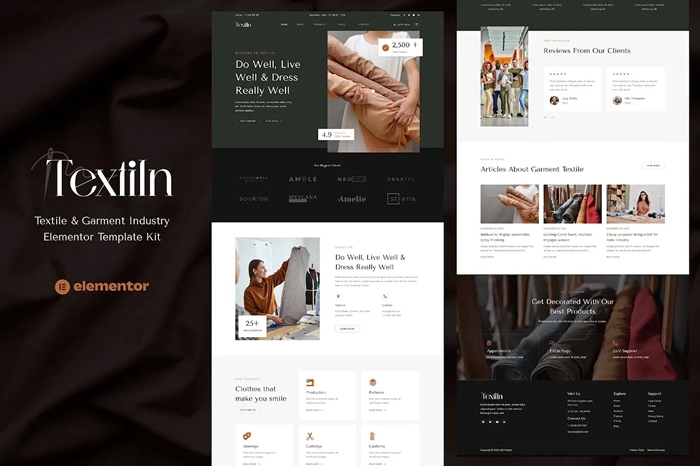 Textiln – Textile & Garment Industry Elementor Template Kit 1.0.0