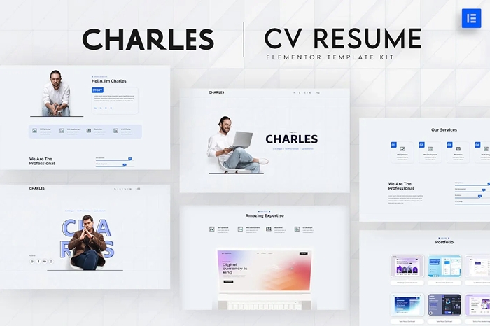 Charles – CV Resume Elementor Template Kit 1.0.0