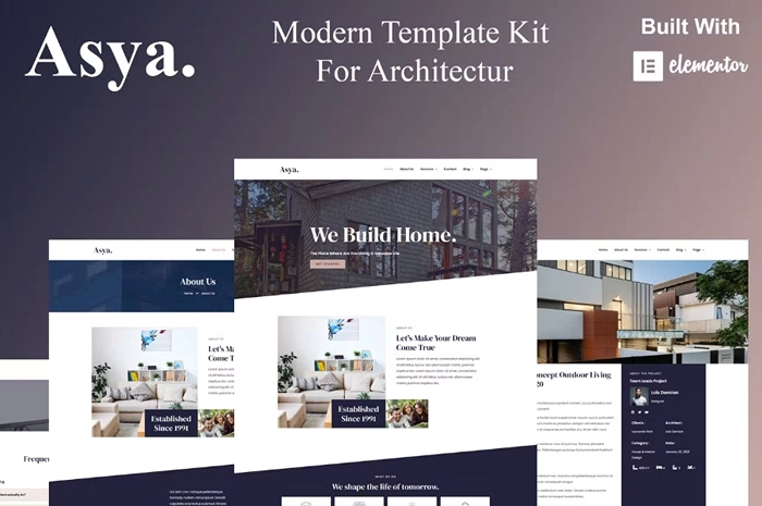 Asya – Modern Architecture Elementor Template Kit 1.0.0