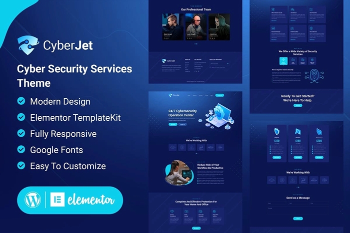 CyberJet – Web Security Elementor Template Kit 1.0.0
