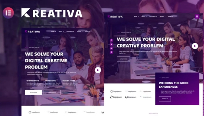 Krativa - Creative & Digital Agency Services Elementor Template Kit 1.0.0
