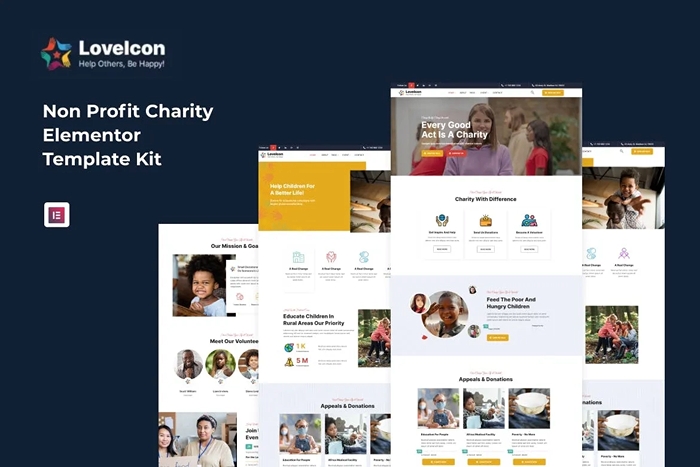 LoveIcon – Nonprofit Charity Elementor Template Kit 1.0.0