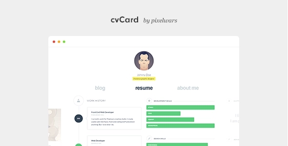 cvCard WP – Responsive WordPress Resume Theme 1.4.5