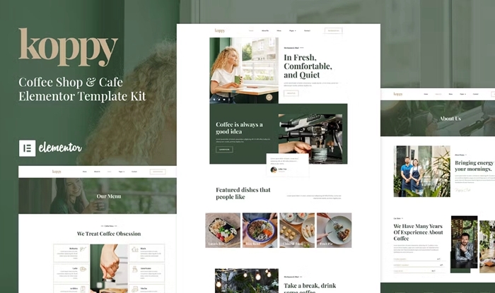 Koppy – Coffee Shop & Cafe Elementor Template Kit 1.0.0