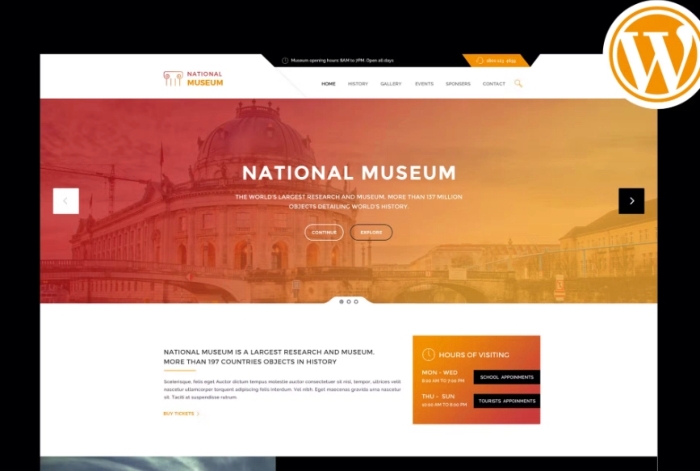Museum – Responsive WordPress Theme 3.0