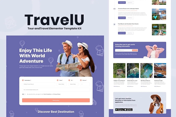 TravelU – Tour & Travel Elementor Template Kit 1.0.0
