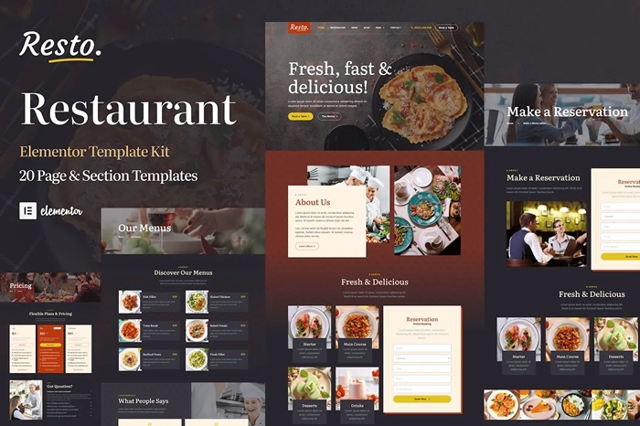 Resto. – Restaurant Catering & Cafe Elementor Template Kit 1.0.0