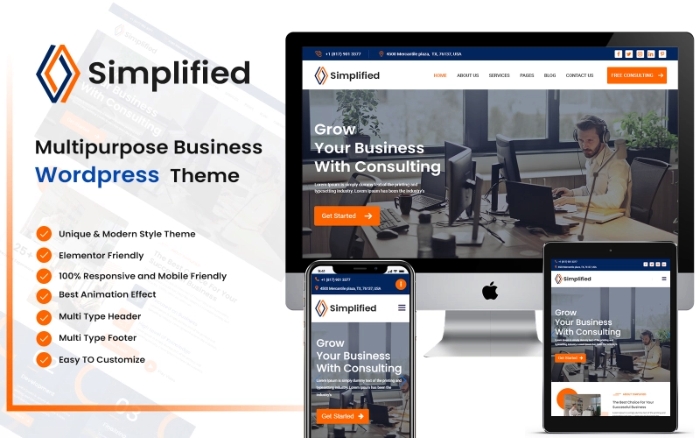 Simplified Multipurpose Business WP Theme 1.0.0