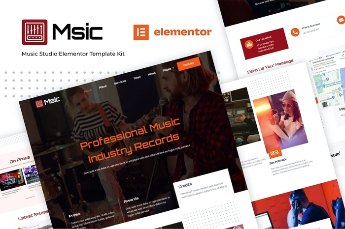 Msic – Music Studio Elementor Template Kit 1.0.0