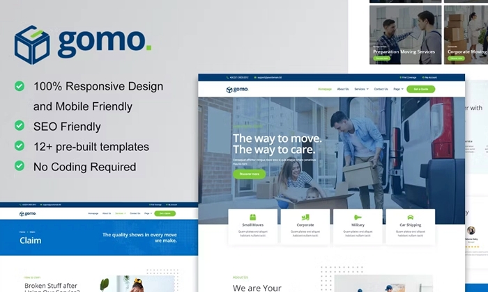 Gomo – Moving Company Elementor Template Kit 1.0.0