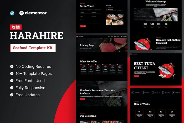 Harahire – Seafood Elementor Pro Template Kit 1.0.0
