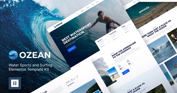 Ozean – Water Sports & Surfing Elementor Template Kit 1.0.0