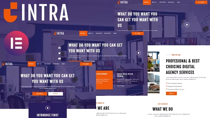 Intra – Modern Digital Agency Elementor Template Kit 1.0.0