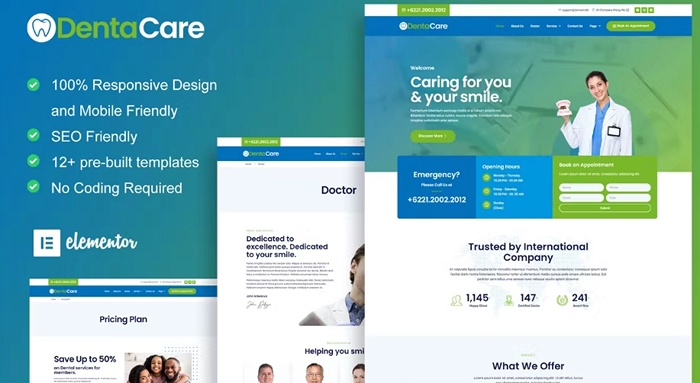 DentaCare – Dentist & Medical Elementor Template Kit 1.0.0