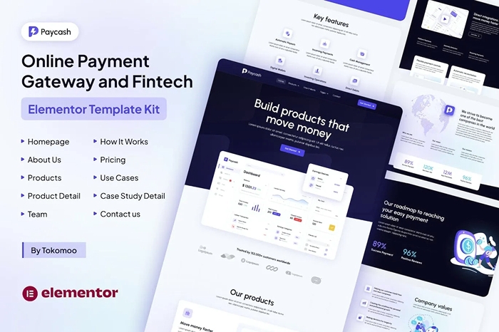 Paycash – Online Payment Gateway & Fintech Elementor Template Kit 1.0.0