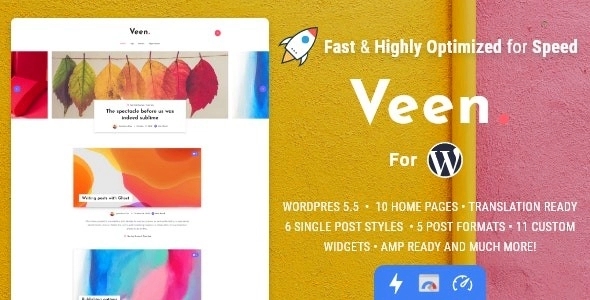 Veen – Minimal & Lightweight Blog for WordPress 2.6.0
